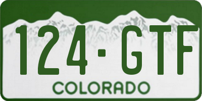 CO license plate 124GTF