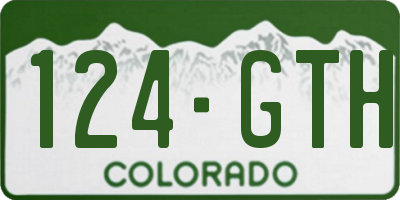 CO license plate 124GTH