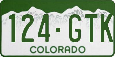 CO license plate 124GTK