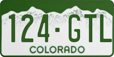 CO license plate 124GTL
