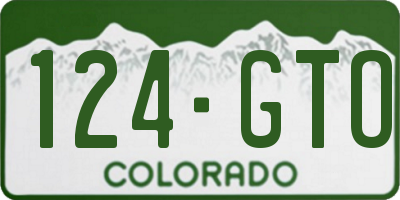CO license plate 124GTO