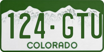 CO license plate 124GTU