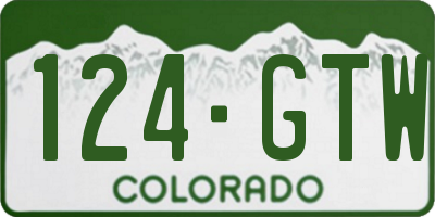 CO license plate 124GTW