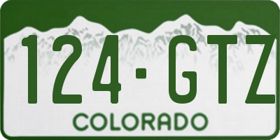 CO license plate 124GTZ