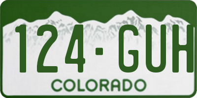 CO license plate 124GUH