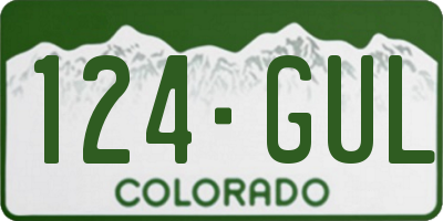 CO license plate 124GUL