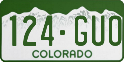 CO license plate 124GUO