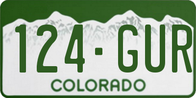 CO license plate 124GUR