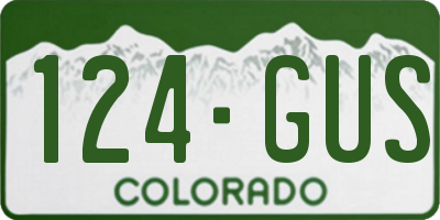CO license plate 124GUS