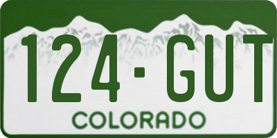 CO license plate 124GUT