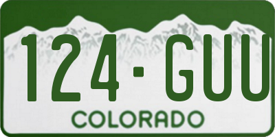 CO license plate 124GUU