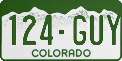 CO license plate 124GUY
