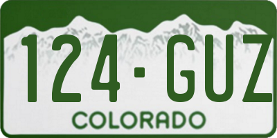 CO license plate 124GUZ