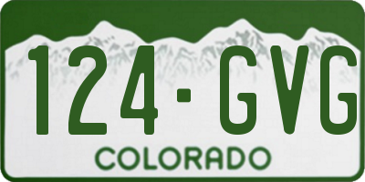 CO license plate 124GVG