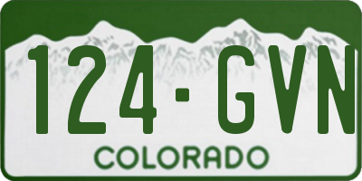 CO license plate 124GVN