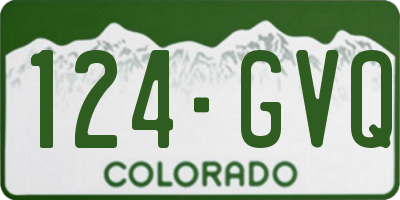 CO license plate 124GVQ