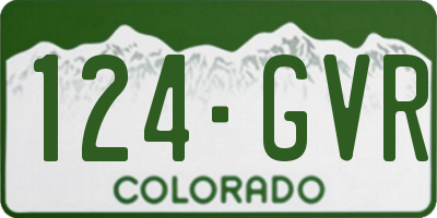 CO license plate 124GVR