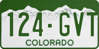 CO license plate 124GVT