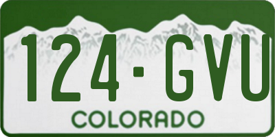 CO license plate 124GVU