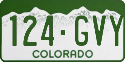 CO license plate 124GVY