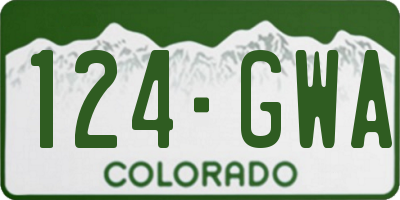 CO license plate 124GWA