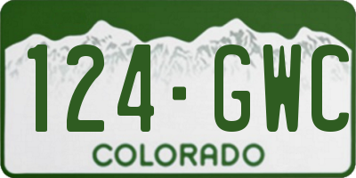 CO license plate 124GWC