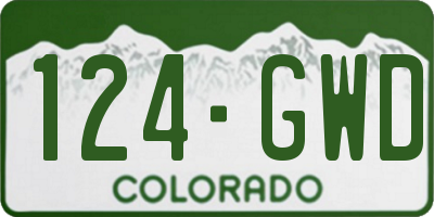 CO license plate 124GWD