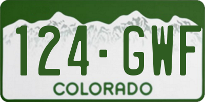 CO license plate 124GWF