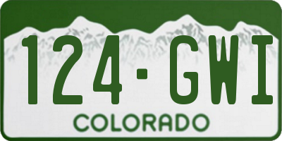 CO license plate 124GWI