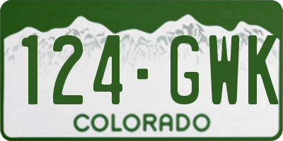 CO license plate 124GWK
