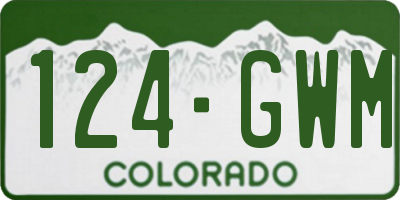 CO license plate 124GWM