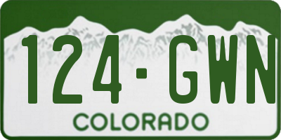 CO license plate 124GWN