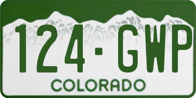 CO license plate 124GWP
