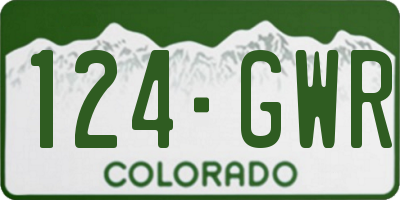 CO license plate 124GWR