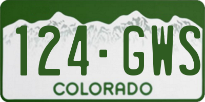 CO license plate 124GWS