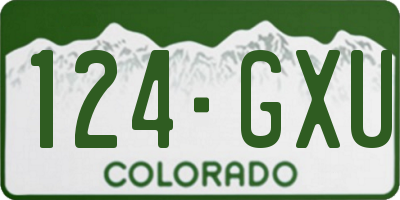 CO license plate 124GXU