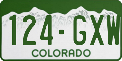 CO license plate 124GXW