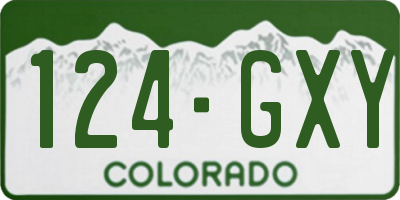 CO license plate 124GXY
