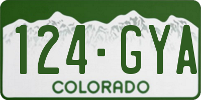 CO license plate 124GYA