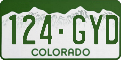 CO license plate 124GYD