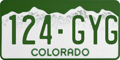 CO license plate 124GYG