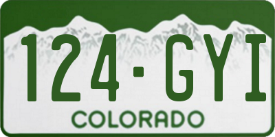 CO license plate 124GYI