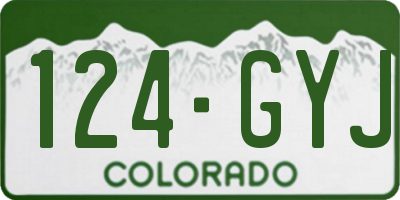 CO license plate 124GYJ