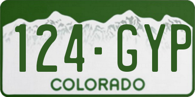 CO license plate 124GYP