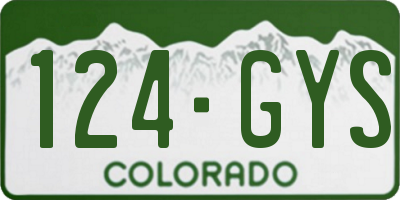 CO license plate 124GYS