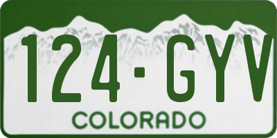 CO license plate 124GYV