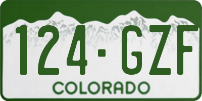 CO license plate 124GZF