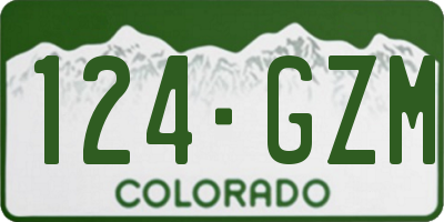 CO license plate 124GZM