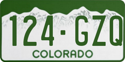 CO license plate 124GZQ
