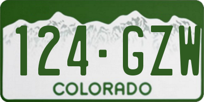 CO license plate 124GZW
